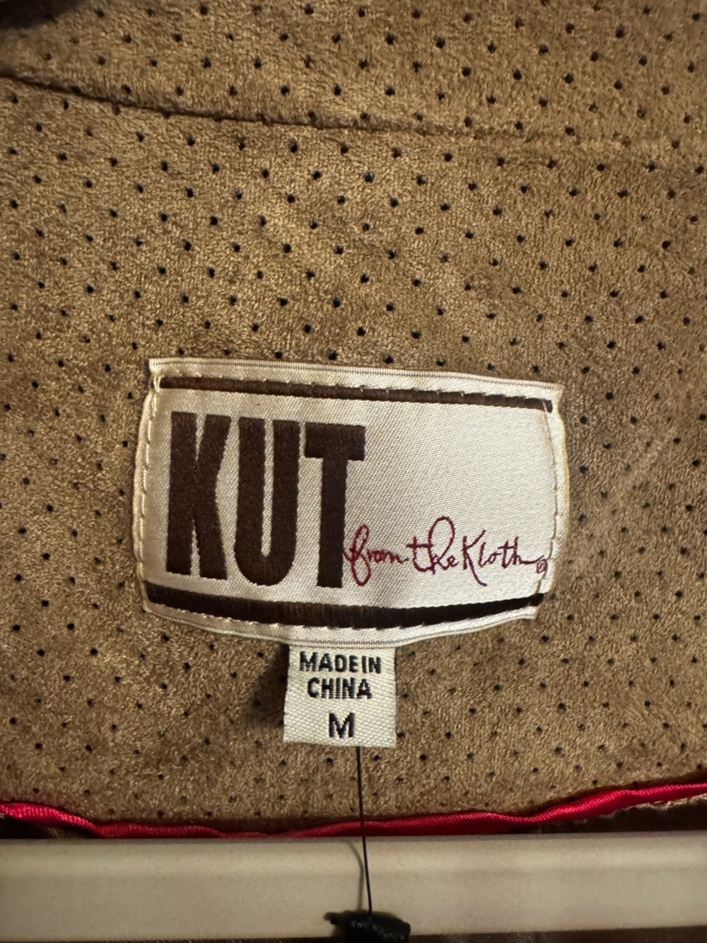 Kut from the Kloth Satin-Effect Jacket in Mauve-Beige with Pink Sheen